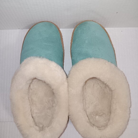 ll BEAN SQUAM LAKE WICKED GOOD SLIPPERS WOMEN'S BLUE SUEDE SHEARING LAMBSWOOL LI - Picture 5 of 9